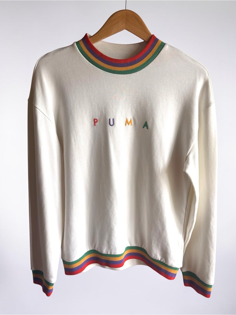 PUMA x ASOS Women’s Oversized XS Sweatshirt Rainbow Trim Organic Cotton Europe